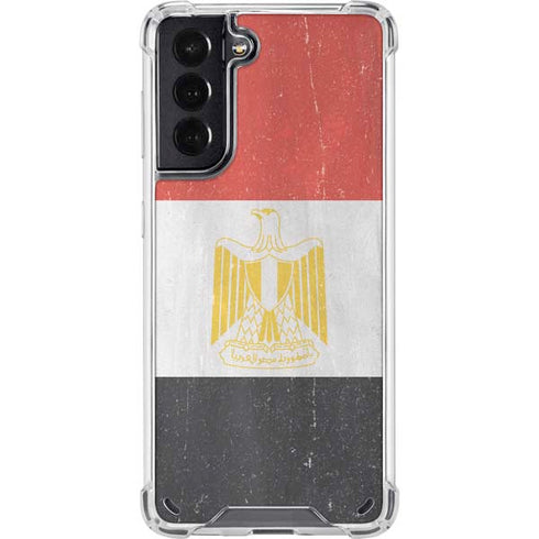 Egyptian Flag Distressed Galaxy S21 5G Clear Case